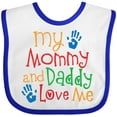 thumbnail image 3 of Inktastic Mommy and Daddy Love Me Boys or Girls Baby Bib, 3 of 4