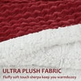 thumbnail image 2 of Tirrinia Super Soft Sherpa Throw Blanket Wine Chevron 50" x 60" Reversible Fuzzy Micro Plush Fleece TV Blanket, 2 of 6