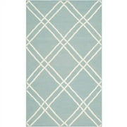 SAFAVIEH Dhurries Skyler Geometric Area Rug, Light Blue/Ivory, 8' x 10'