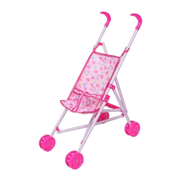Simulación de cochecito de muñecas plegable Juguete de carrito de empuje en miniatura de juguete Estilo a