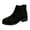Black, variant on Women's Chunky Low Heeled Short Ankle Boots Fall Winter Comfortable Suede Elastic Slip on Booties for Casual Outing Daily Wear Black Size 5.5