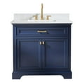 thumbnail image 2 of Milano 36" Single Sink Bathroom Vanity Set in Blue with Carrara Marble and Sink, 2 of 14