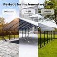 thumbnail image 3 of 20x30 ft Portable Garage Heavy-Duty Metal Carport Canopy Kit, All-Weather Shelter with Reinforced Galvanized Steel Frame, Snow Load Rated for RV, Truck, Boat & 2 Car Storage, Multi-Use Party Tent, 3 of 6