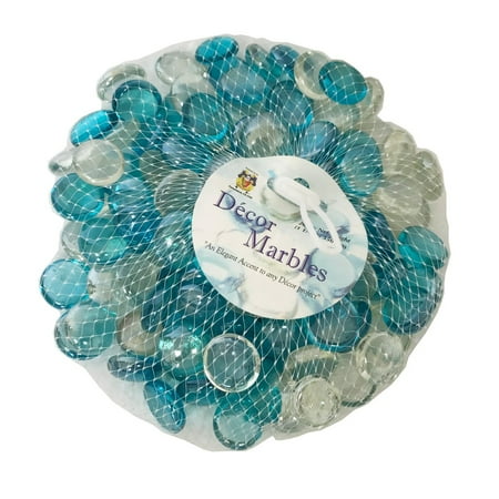 - Perfect Maze 2 Pack Flat Turquoise and Clear Marbles, Pebbles for Vase Filler, Table Scatter, Aquarium Decor, Gravel Accents