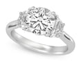 thumbnail image 2 of Silvago Jewelry 2.24 Ct Round Cut Engagement Ring - Moissanite in Unique 3-Stone Design - 14K White Gold Plated Band for Women, 2 of 3