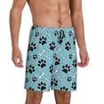 thumbnail image 2 of Kdxio Cute Dog Footprints Print Mens Sleep Shorts Bottoms Soft Comfy Pajama Wear Pants with Drawstring Pockets, 2 of 7