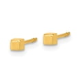 thumbnail image 2 of Auriga 14k Yellow Gold Cube Stud Earrings for Women(L- 2.5mm, W- 2.5mm), 2 of 5