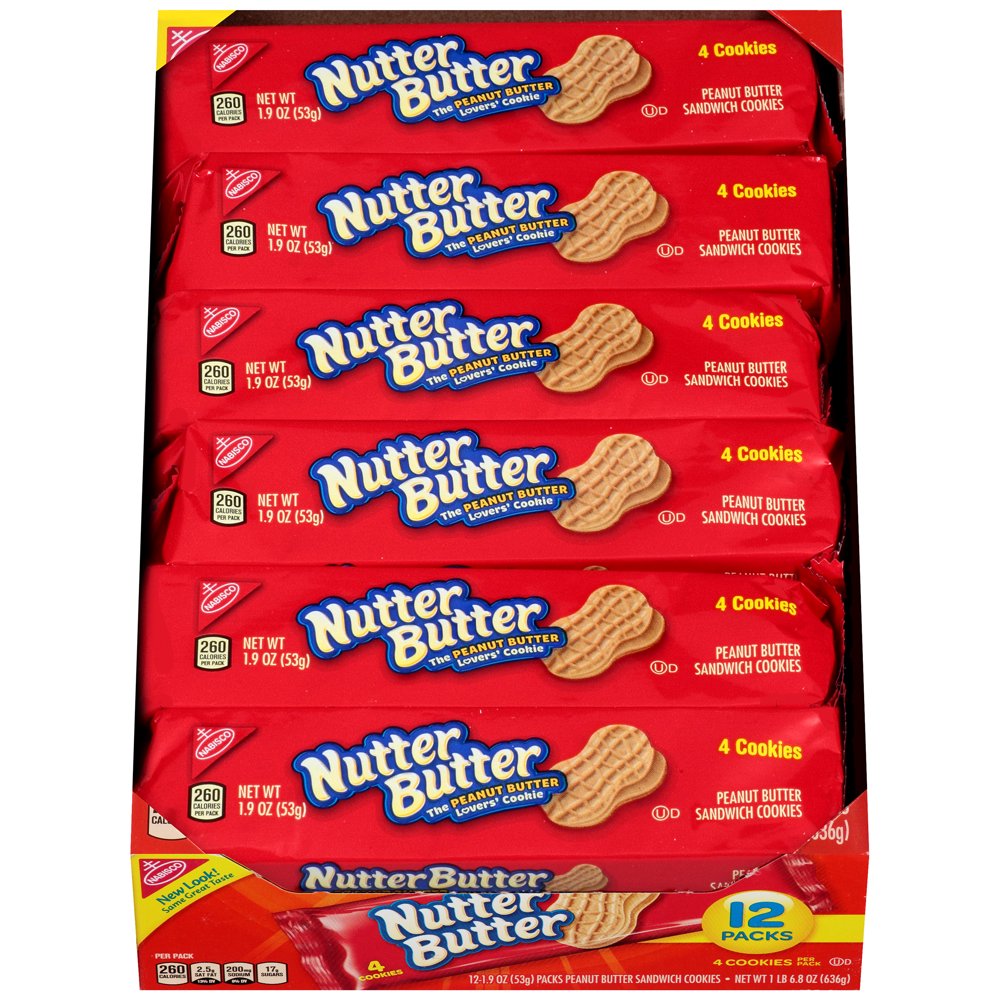 48 PACKS Nutter Butter Peanut Butter Sandwich, 1.9Ounce Single Serve