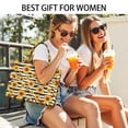 thumbnail image 5 of Large Capacity Tote Bag,Black White Stripe Sunflower Pattern Handbag Fashion Luxury Tote Bag,15.7"x13"x 5.1" Inches,Laptop Compatible, 5 of 6