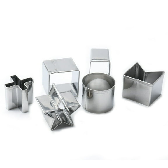 KONTONTY 10Pcs Star Shaped Cookie Cutter For Baking And Cake Decorating In Silver Stainless Steel