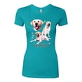 thumbnail image 2 of If It's Not a Yellow Lab It's Just a Dog Gift | Womens Dog Lover Slim Fit Junior Tee, Tahiti Blue, X-Large, 2 of 3