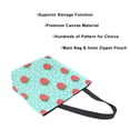 thumbnail image 3 of FORMRS Womens Canvas Tote Bag with Zipper Inner Pocket Shoulder Handbag, Strawberry Pattern, 3 of 7