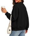 thumbnail image 5 of HomeDM Women's Cardigan Sweatshirt with Pocket Long Sleeve Solid Color Open Front, 5 of 9
