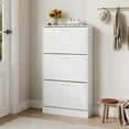 thumbnail image 2 of YouTrend Shoe Cabinet with 3 Flip Drawers Narrow Storage Cabinet Organizer for Entryway, White, 2 of 12