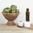 thumbnail image 3 of Creative Co-Op Boho Wood Pedestal Serving Bowl, Light Brown Finish, 3 of 7