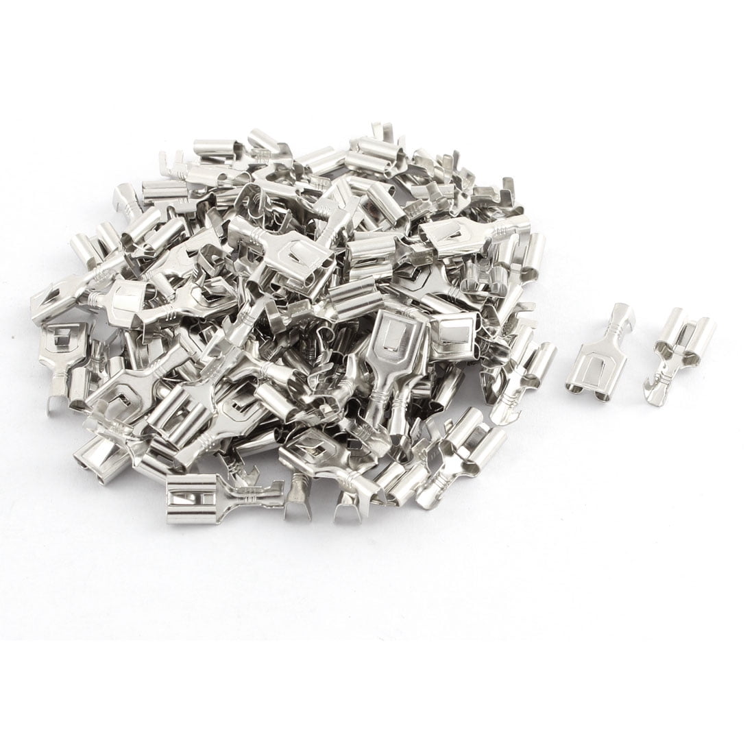 Car Speaker 7.8mm Female Spade Terminal Wire Connector Silver Tone 100