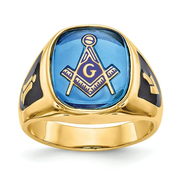 14k Men's Masonic Ring in 14k Yellow Gold - Size 10