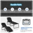 thumbnail image 5 of Costway Folding Lounge Chaise 16'' High Recline Chair W/Adjustable Backrest and Footrest Black, 5 of 10