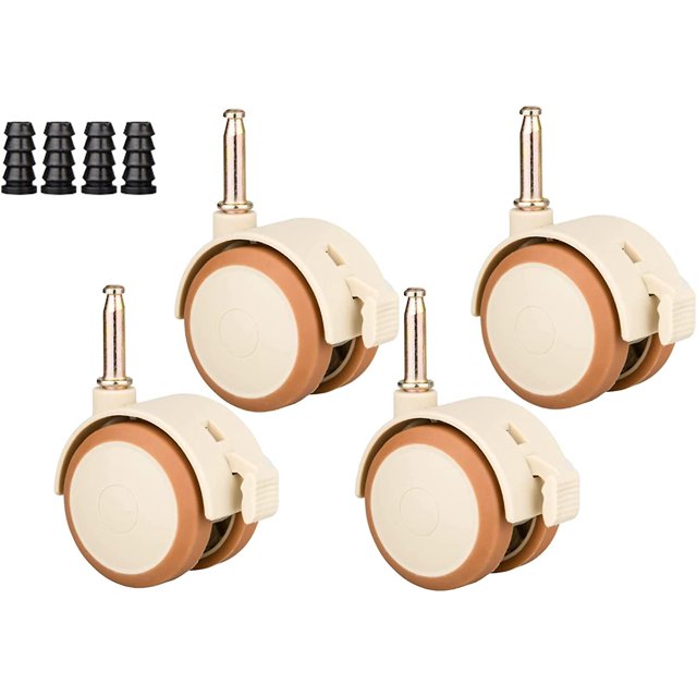 Ruedas giratorias para cuna de 4 piezas Ruedas con pasador de doble manguito con freno Ruedas de goma Ruedas dobles de seguridad Ruedas giratorias silenciosas Ruedas giratorias resistentes y duraderas