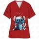 thumbnail image 4 of Uniforme de enfermera con estampado de Disney Stitch, uniforme de enfermera para mujer, cuello en V, uniforme clínico, hospital, atención médica, spa, camiseta, blusa, 4 of 5