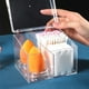 thumbnail image 3 of Caja Para Hisopos De Algodón Transparente, Dispensador De Soporte Para Almohadillas De Algodón, Rejillas Múltiples, Acrílico, A Prueba De Polvo, Ahorro De Espacio Con Tapa Para, 3 of 7