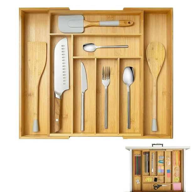 Organizador de Cubiertos, Portacubiertos de Cocina con 8 Compartimentos para Ayudarle a Organizar su Desordenada Cocina, Impermeable, Utensilios Deguardar Cuchillos, Cucharas.