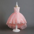 thumbnail image 4 of Girl Ruffle Tiered Tutu Gown Flower Girl‘s Sleeveless Embroidery Lace Princess Dresses with Long Hem Party Ball Tulle Pageant Gowns for Wedding, Birthday - 4-12T, 4 of 9