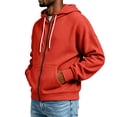 thumbnail image 6 of MXALUOB Men's Full Zip Hoodie Waffle Knit Long Sleeve Hooded Sweatshirt with Drawstring Casual Solid Color Jacket Fall Winter Outfits, 6 of 10
