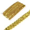thumbnail image 1 of Uxcell 0.9 Inch x 14 Yards Sequin Trim Light Gold Wave Flat Sequin Braid Trim for Crafts, 1 of 7