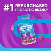 Digestive Advantage Daily Probiotic Gummies, Natural Fruit Flavors, Helps Protein Absorption, Supports Immune Health, Gut Health, 60 Gummies