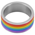 thumbnail image 3 of Anillo de arco iris de joyería de acero inoxidable Gay para hombres y mujeres para fiesta de boda 9, 3 of 10