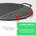 thumbnail image 6 of BBQ Semicircle Grid Kabob Grill Campfire Rack Stainless Steel Steaming Barbecue Oil Drain Bakeware 304, 6 of 6