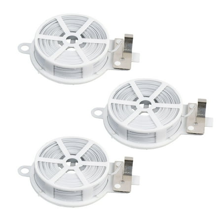 

Rosarivae 3pcs Garden Plastic Binding Wire Garden Tie Wire Plant Bush Flower Wire (White 30 Meters)