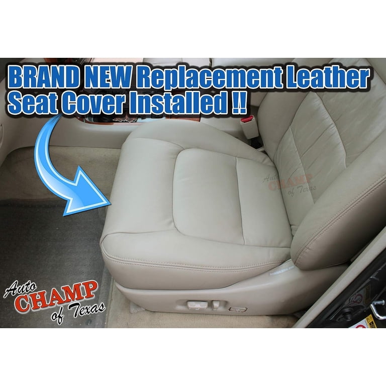 Auto Champ Of Texas OEM-Spec Leather Bottom Seat Cover – Driver Side For Lexus GX470 2003-2009, Tan/Ivory