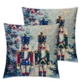 thumbnail image 2 of Acheng Christmas Nutcracker Snow Bling Pillow Covers Soldier Vintage Pillowcase Set of 2  Throw Pillow Covers Decorative Square Pillow Cases for Home Couch Sofa Bed Cushion Case White, 2 of 6