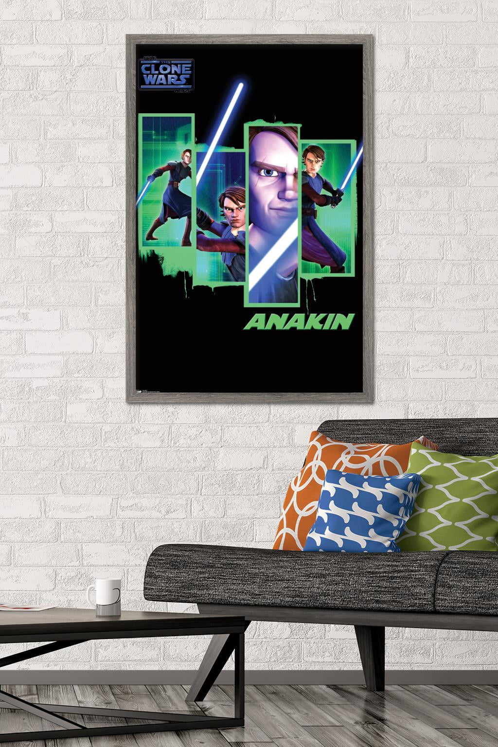 Star Wars: The Clone Wars - Anakin Wall Poster, 22.375" x 34", Framed