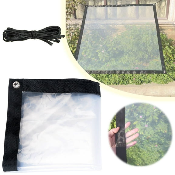 EZPXFCI Clear Tarp Waterproof Plastic Tarps,Vinyl Transparent Tarpaulin with Grommets,Outdoor Small&Large Tarp Cover for Chicken Coop/Greenhouse/Camping/Plant/Patio