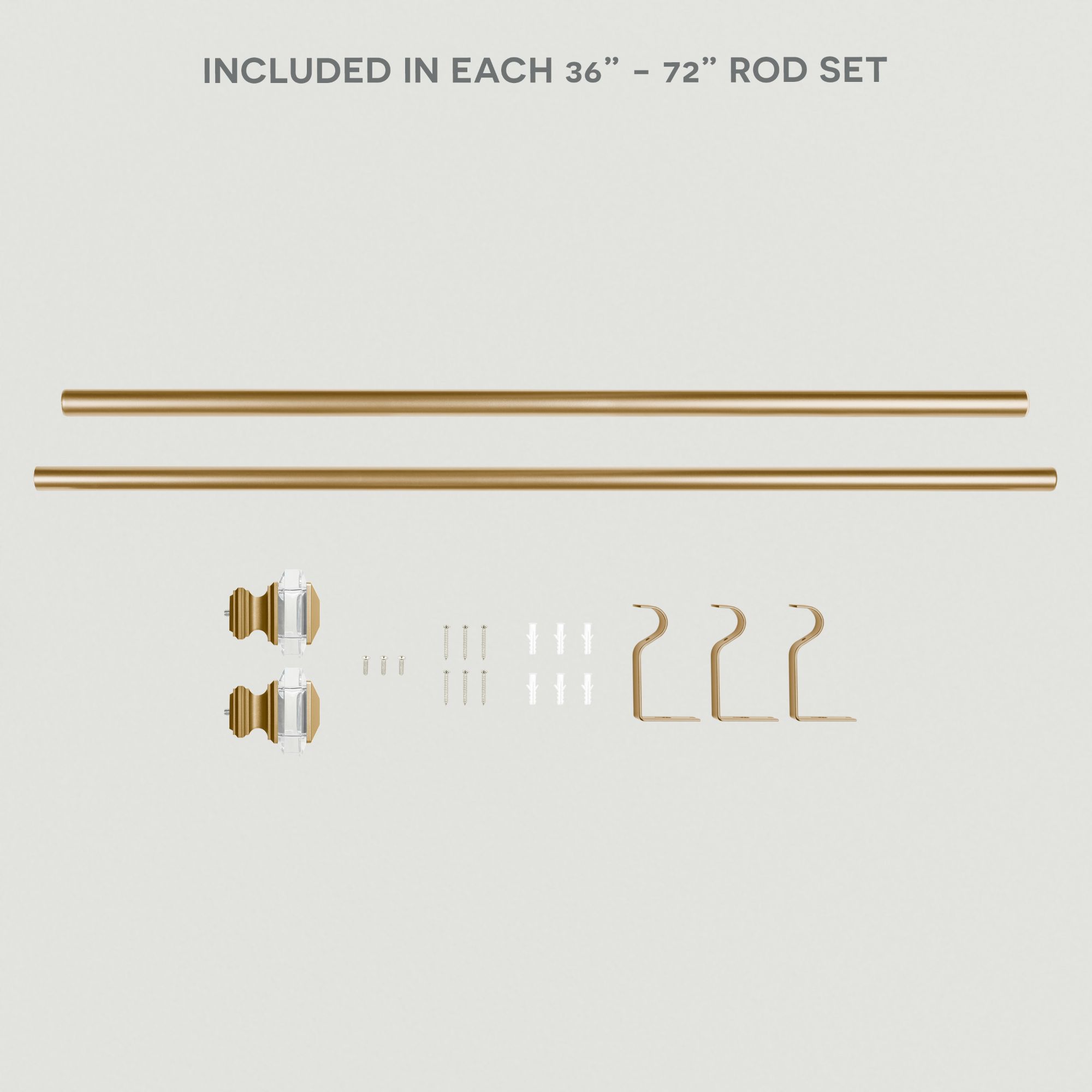 Exclusive Home Contemporary, Modern Matte Square Adjustable Set, 36 in - 72 in