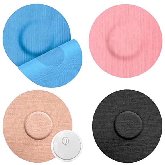 Zhuge 20 Pack Sensor Covers, Latex-Free Adhesive Patches with No Glue in The Center, Waterproof Continuous Glucose Monitor Protectors, Assorted Colors