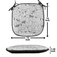 thumbnail image 5 of Urban Chair Seating Cushion Set of 12, Modern Illustration of Dutch Style European Houses Buildings Busy Urban Life Sketch, Seat Pads with Anti-slip Backing, 16"x16", Black White, by Ambesonne, 5 of 7