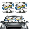thumbnail image 2 of Fotbe Panda with Sun glasses 2-Piece Car Windshield Sun Shade | Sun Blocker for Car Windshield | Foldable Automotive Interior Accessories for Sun Protection-Large, 2 of 7