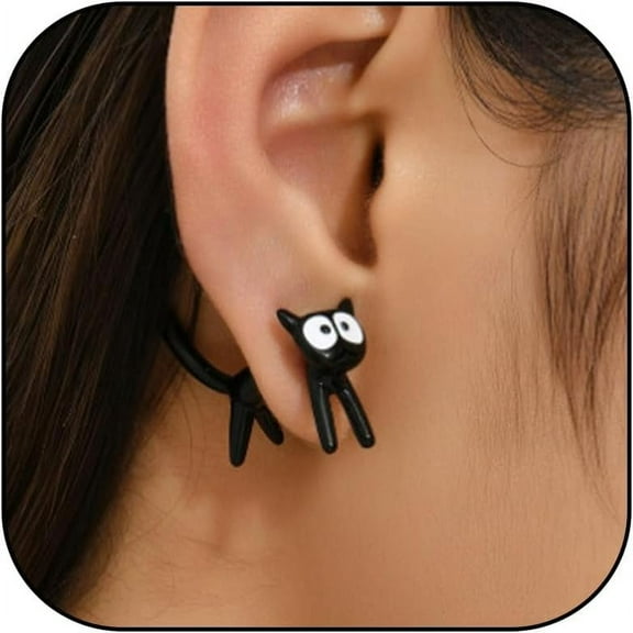 Cat Earrings for Women Trendy Stuff Christmas Stocking Stuffers Cute Funny Animal Stud Earrings Jewelry Cat Lovers Gifts for Birthday Christmas