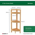 Corner Shelf, 3 Tiers with Display Shelves, Floor Standing Bookshelf