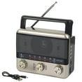thumbnail image 1 of Radio AM/FM con Bluetooth, recargable, compatible con TF/USB, perilla de sintonización grande para diversión en interiores y exteriores, radio solar retro, 1 of 7