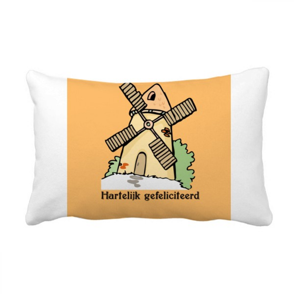 Dutch Windll Landscape Birthday Throw Pillow Lumbar Insert Cushion