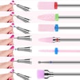 thumbnail image 4 of Rosa 7 Piezas Juego de Brocas de Cerámica para Uñas Profesional Quitar Gel Acrílico Cutícula Acrílico Diamante Carburo Brocas para Uñas Herramientas para Manicura Pedicura Uso en el Hogar Rojo Verde, 4 of 5