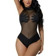 thumbnail image 1 of Gibobby Traje de Baño Sexy Bikini Sexy Hot Girl traje de baño malla de empalme transparente sin espalda Delgado sin mangas colisión Color moda temperamen(Negro,CH), 1 of 5