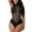 Black, variant on Vedolay Plus Swimsuit Women Plus Size Women Lace Up One Piece Swimsuit Deep Plunge V Neck Bathing Suits,Black S