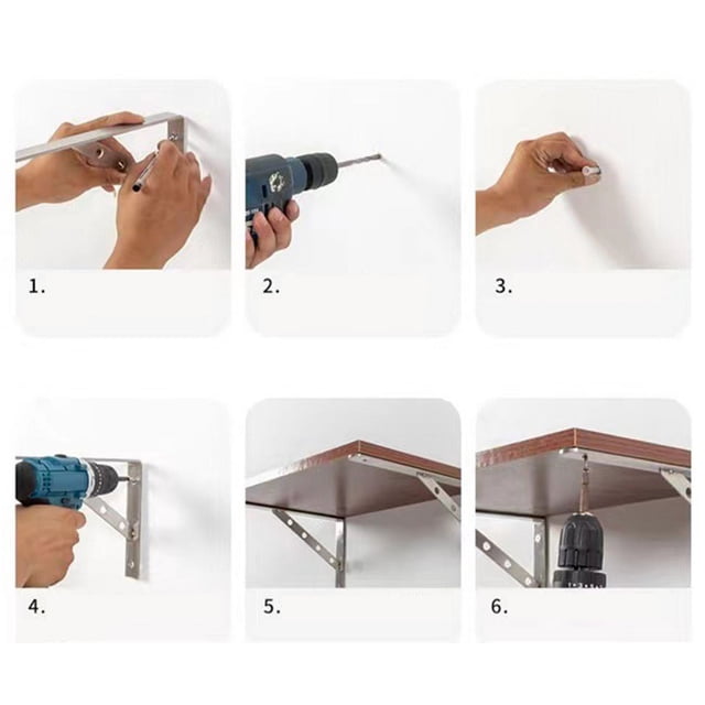 Soporte triangular de ángulo recto, soporte triangular de acero inoxidable Soporte triangular desmontable Soporte triangular Estante de pared Construcción robusta