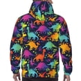 thumbnail image 7 of Daiia Colorful Dinosaur for Men's Fashion Hoodies & Sweatshirts with Kangaroo Pocket Hooded Sweatshirt Breathable & Moisture Wicking-X-Large, 7 of 7
